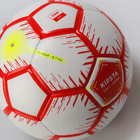 Lopta za futsal 100 veličine 4 (obima 63 cm) - crveno/bela