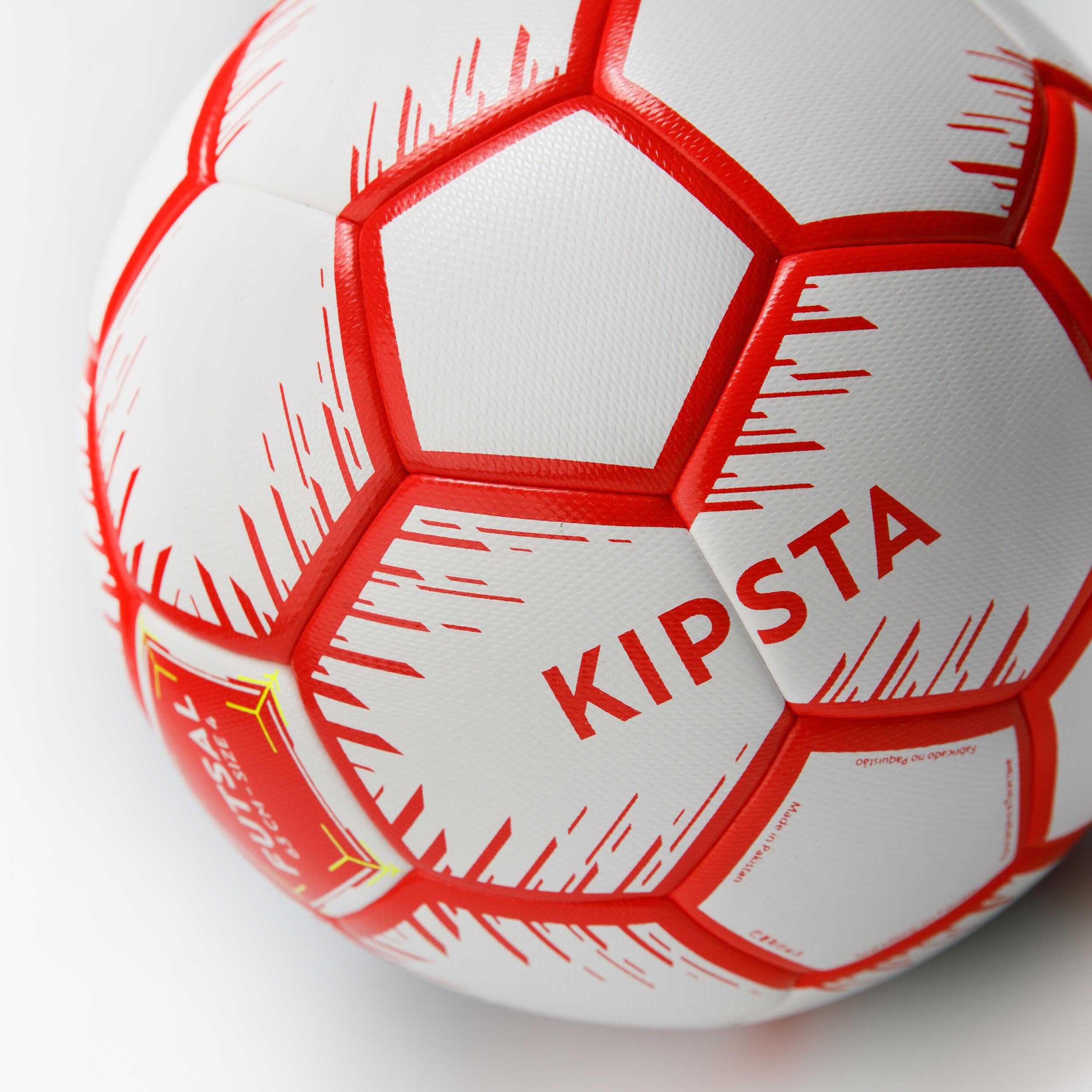 Size 4 Hybrid Futsal Ball - FS 100 Red/White - KIPSTA