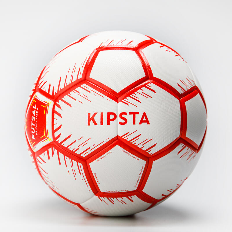 Ballon de Futsal taille 4 (périmètre 63cm) Rouge et blanc