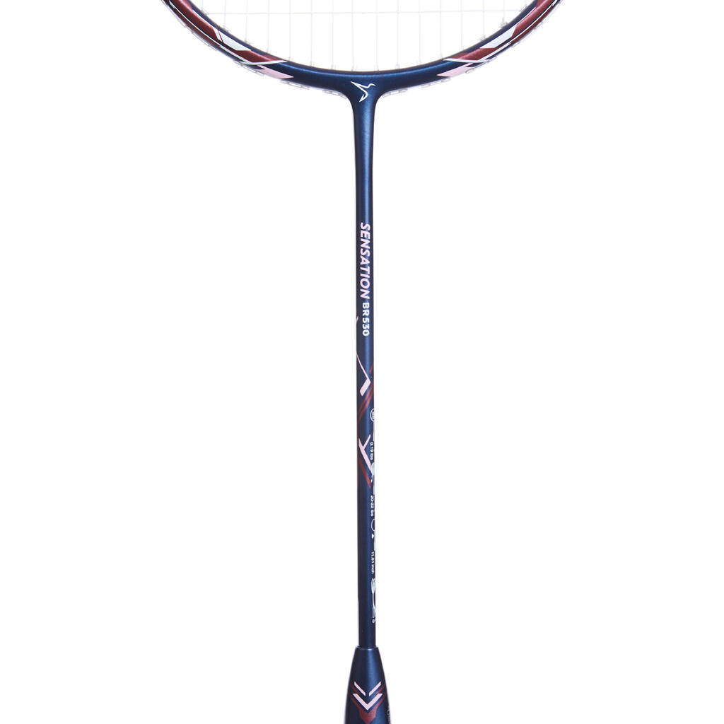 Suaugusiųjų badmintono raketė „BR Sensation 530“, rožinė ir tamsiai mėlyna