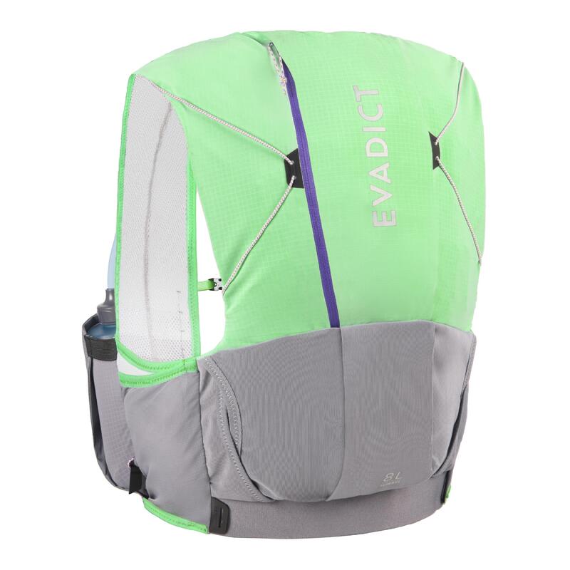 MOCHILA DE TRAIL RUNNING MULHER 8 L VERDE MENTA - VENDIDA COM 2 CANTIS DE 500 ML