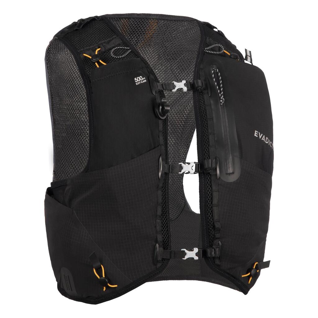 10 L BLACK UNISEX TRAIL RUNNING BAG - SOLD WITH 1 L WATER BLADDER