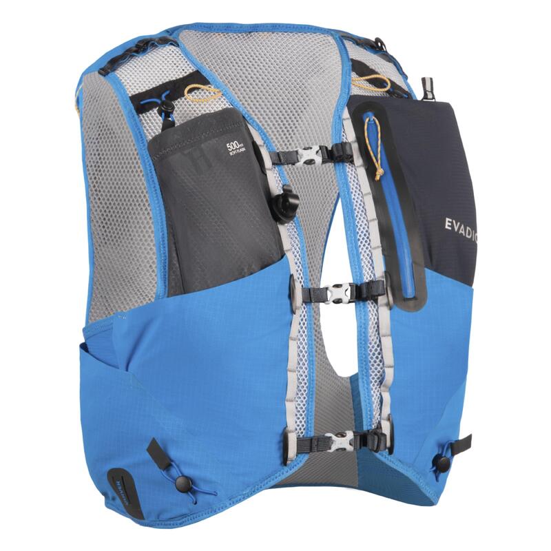 Zaino trail unisex 10L con sacca d'acqua 1L azzurro