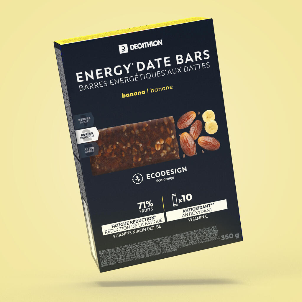 Enerģijas batoniņi, 10x35 g, ar dateļu un banānu garšu