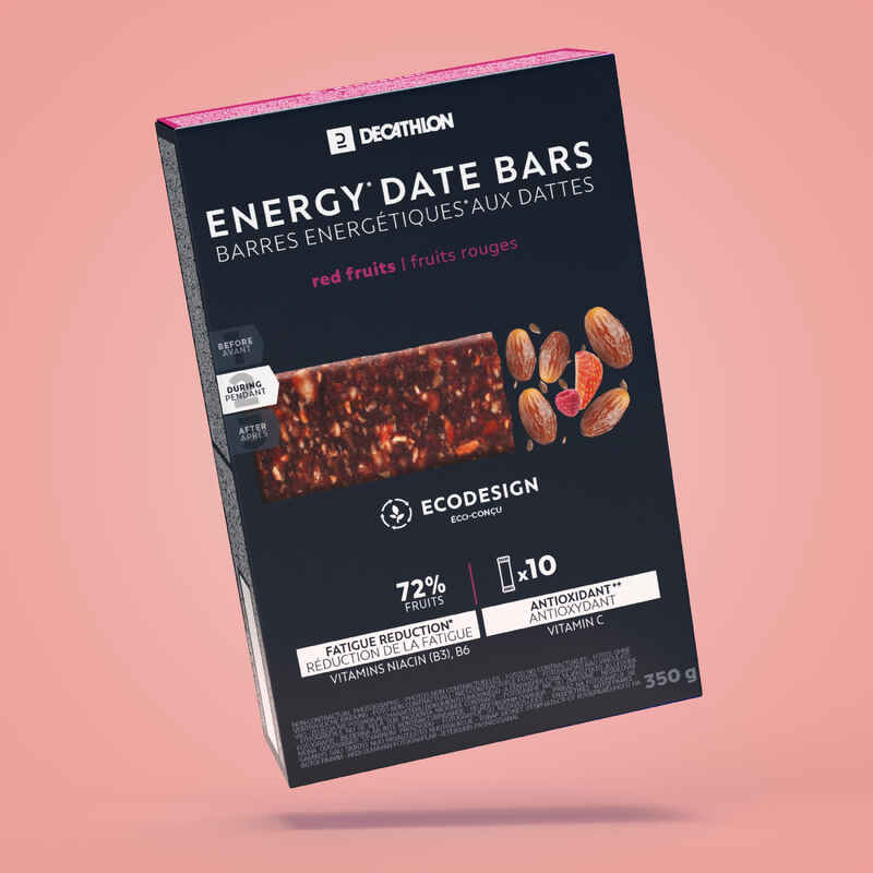 Date and mixed berry energy bars 10x35 gr Decathlon