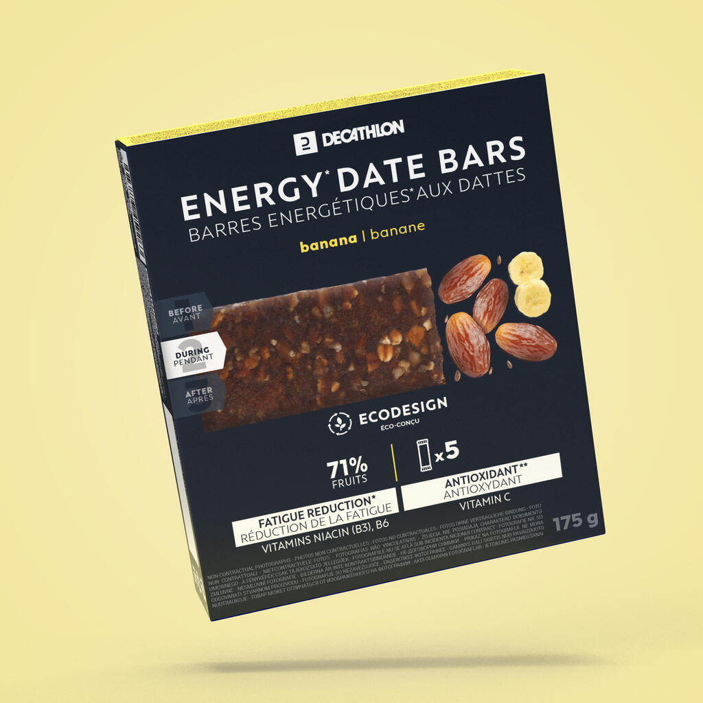 Enerģijas batoniņi, 5x35 g, ar dateļu/banānu garšu