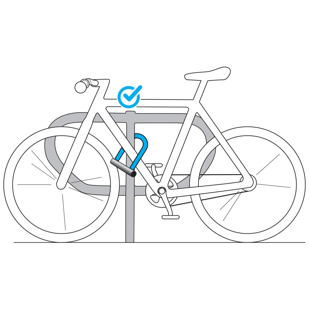 Candado en U bicicleta 500 Elops  - negro