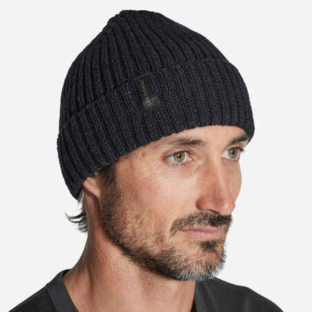 KNITTED WOOL HAT 900 BLACK