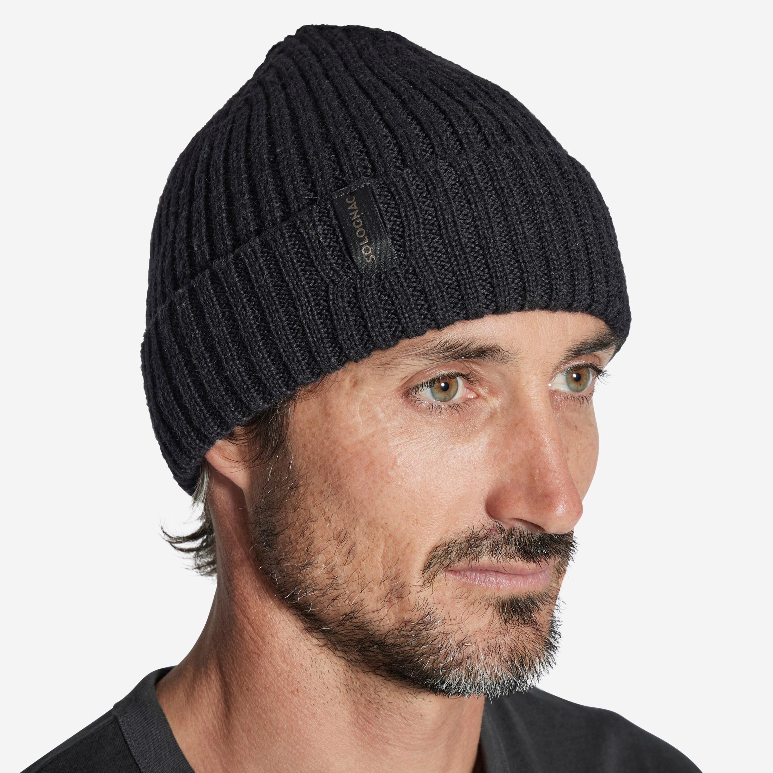 KNITTED WOOL HAT 900 BLACK 1/7