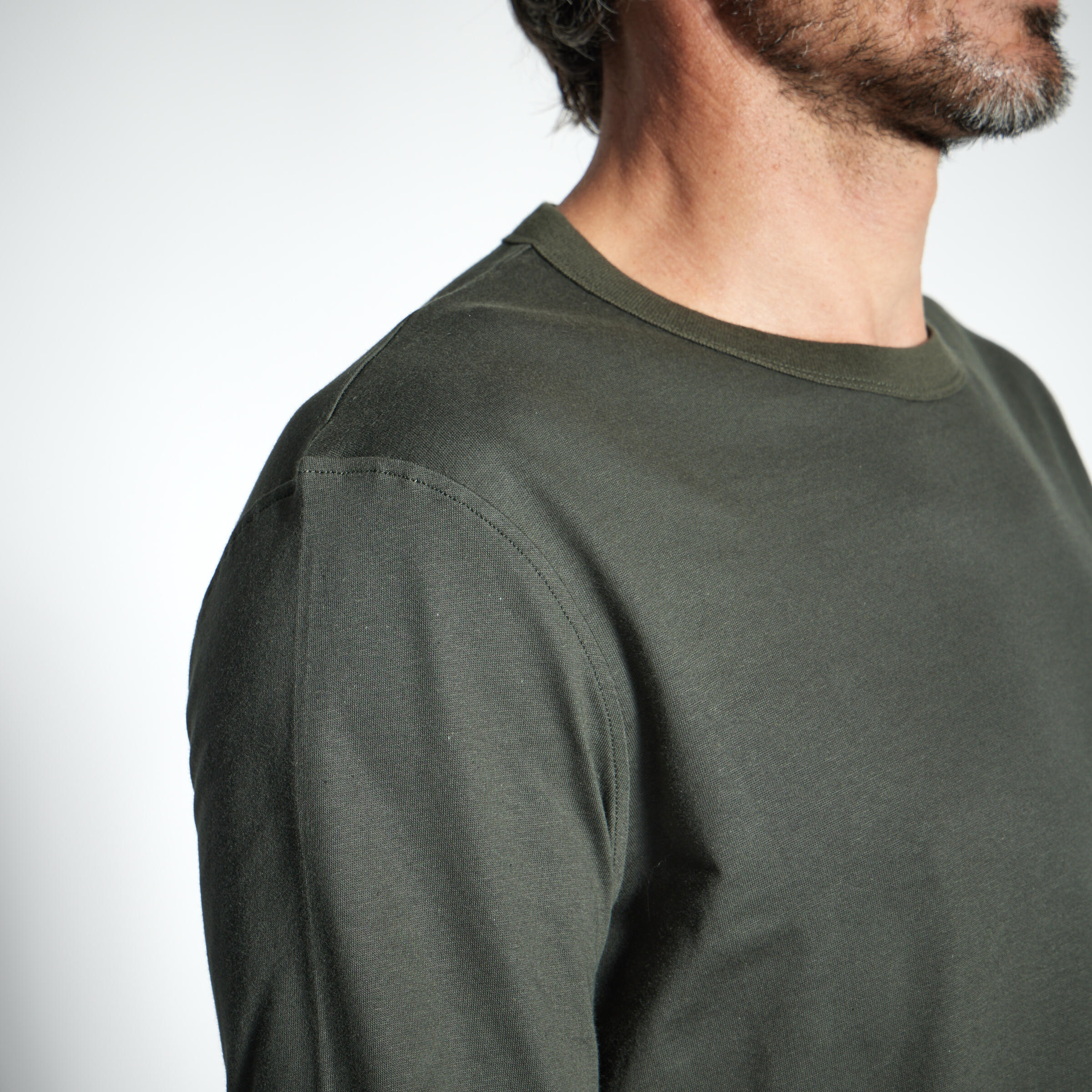 Long-Sleeved Durable T-Shirt - 100 Green - SOLOGNAC
