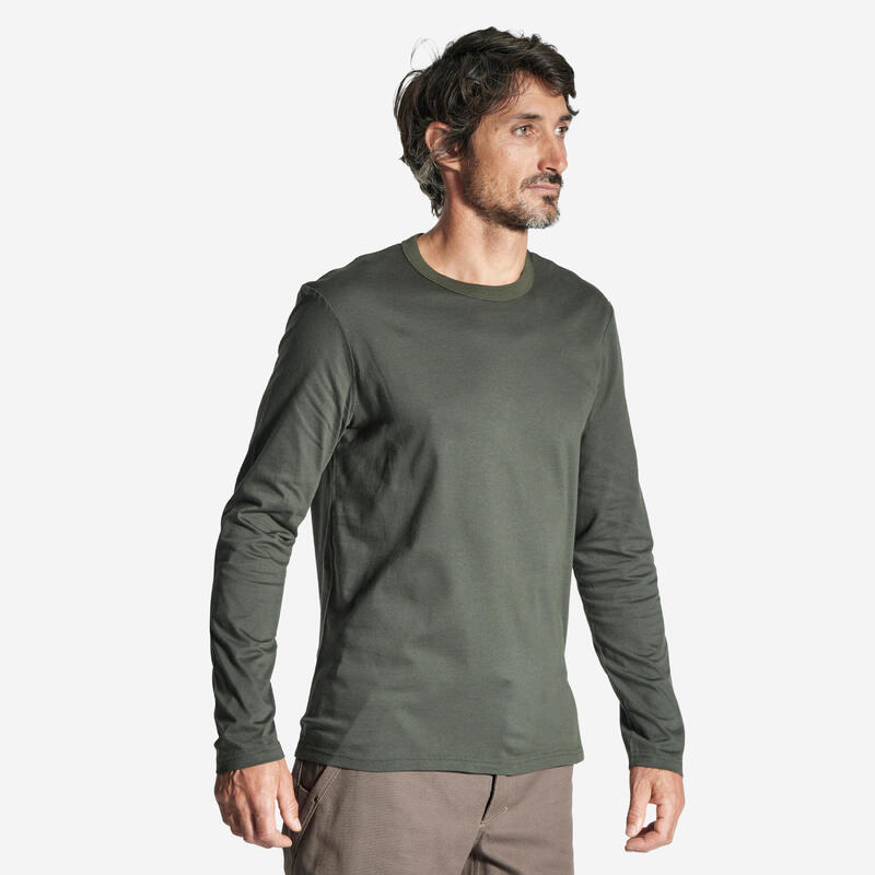 Erkek Uzun Kollu Basic Tişört - Yeşil - Avcılık ve Doğa Gözlemi - 100