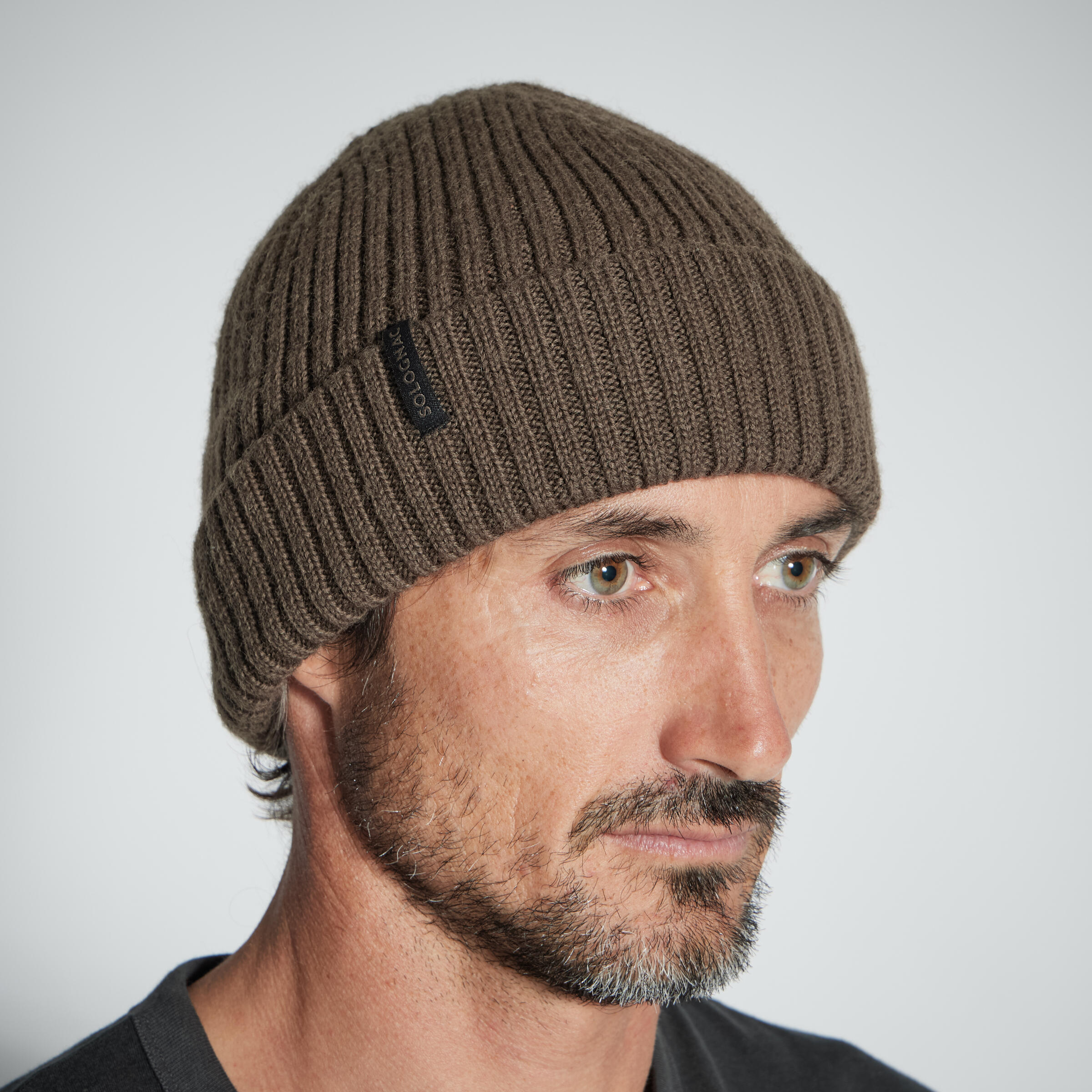 Image of Knitted Wool Hat - 900 Brown