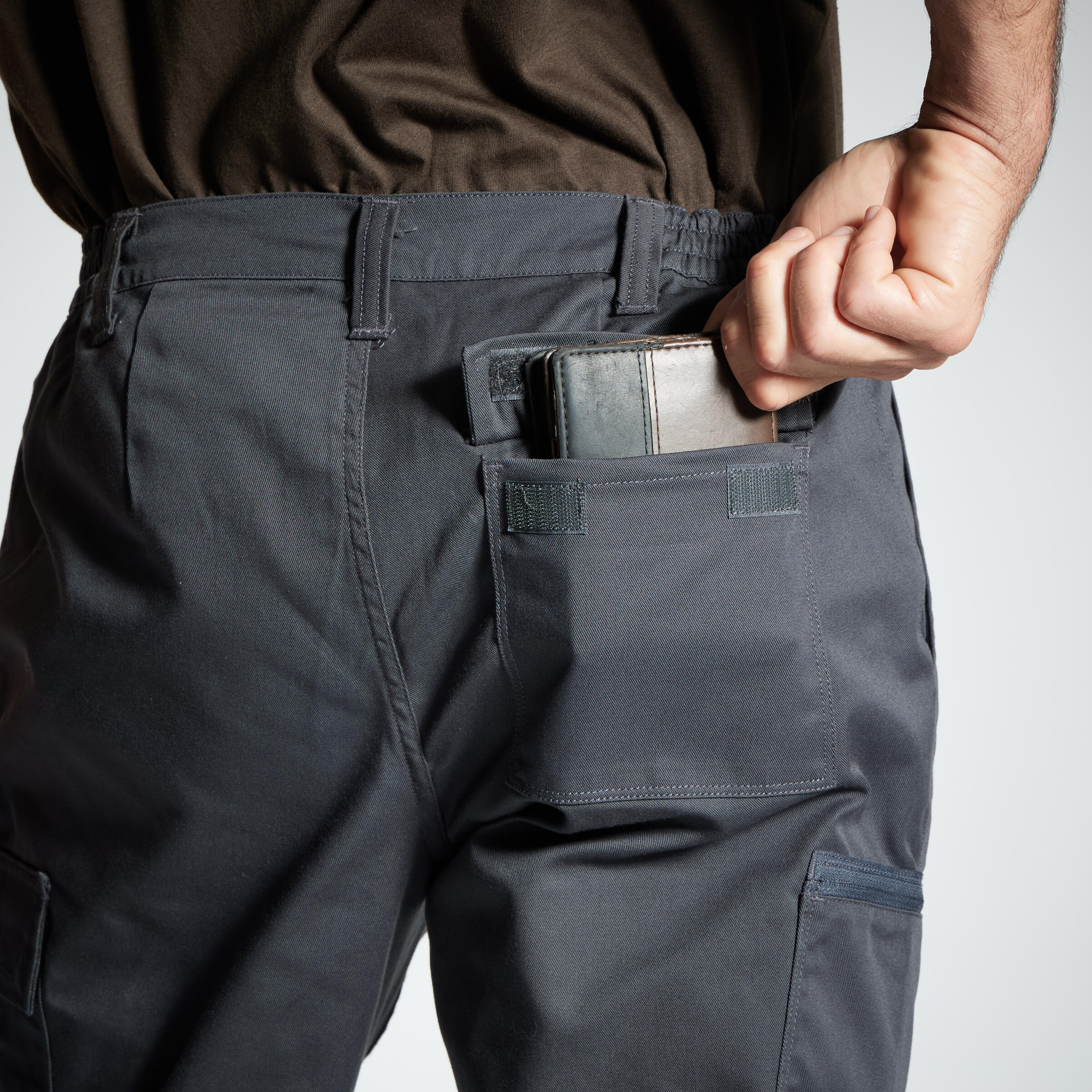 Pantalon cargo résistant steppe 300 gris 7/12