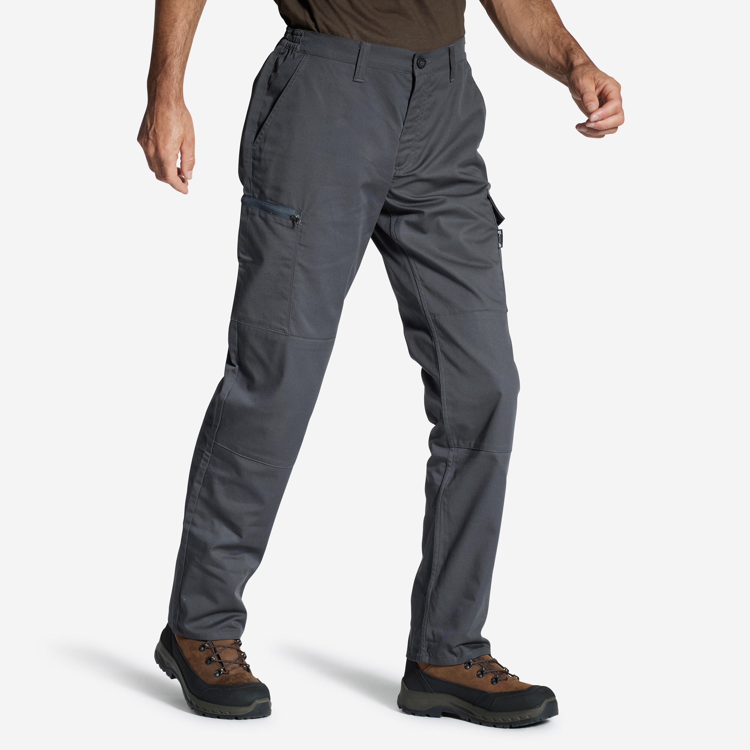 SOLOGNAC Resistant cargo trousers steppe 300 grey