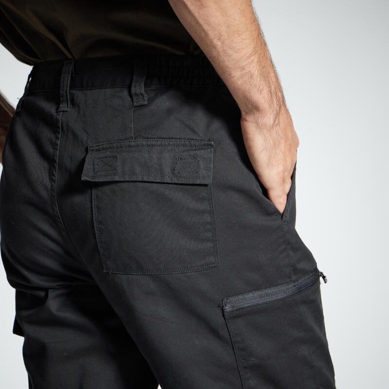 Pantalon Cargo Rezistent Stepă 300 Negru