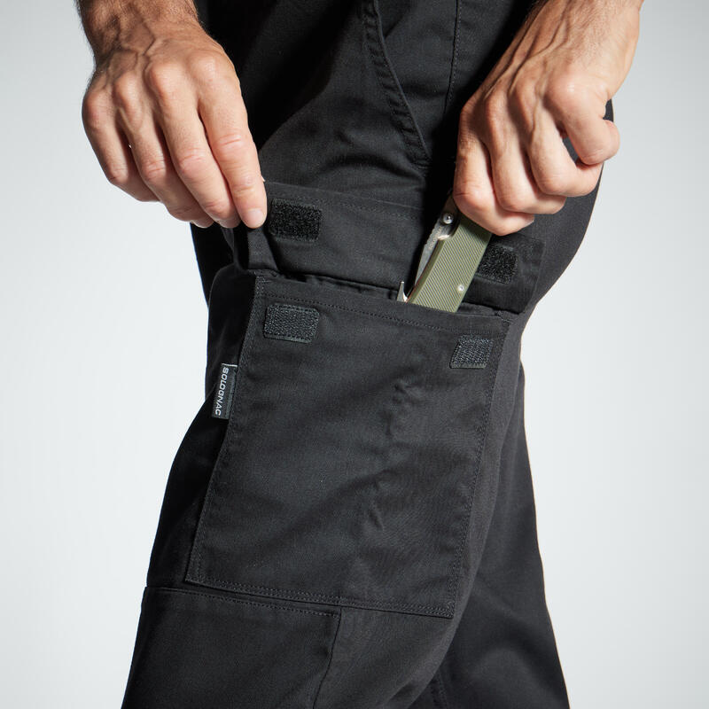 Pantalon Cargo Rezistent Stepă 300 Negru