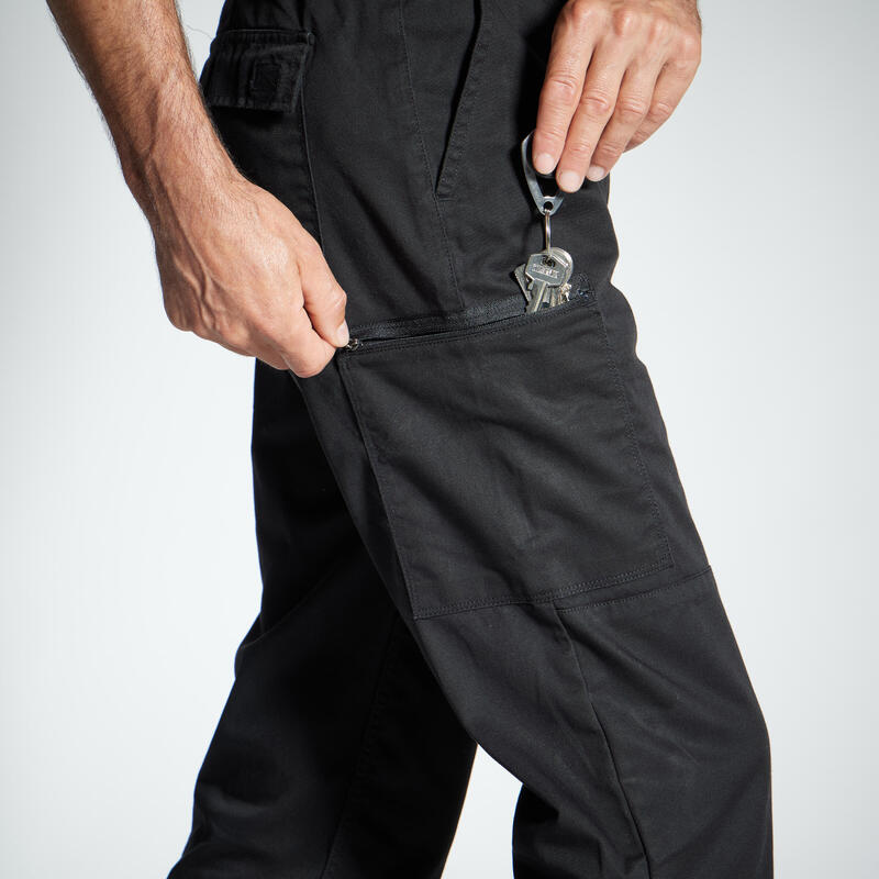 Pantalon Cargo Rezistent Stepă 300 Negru
