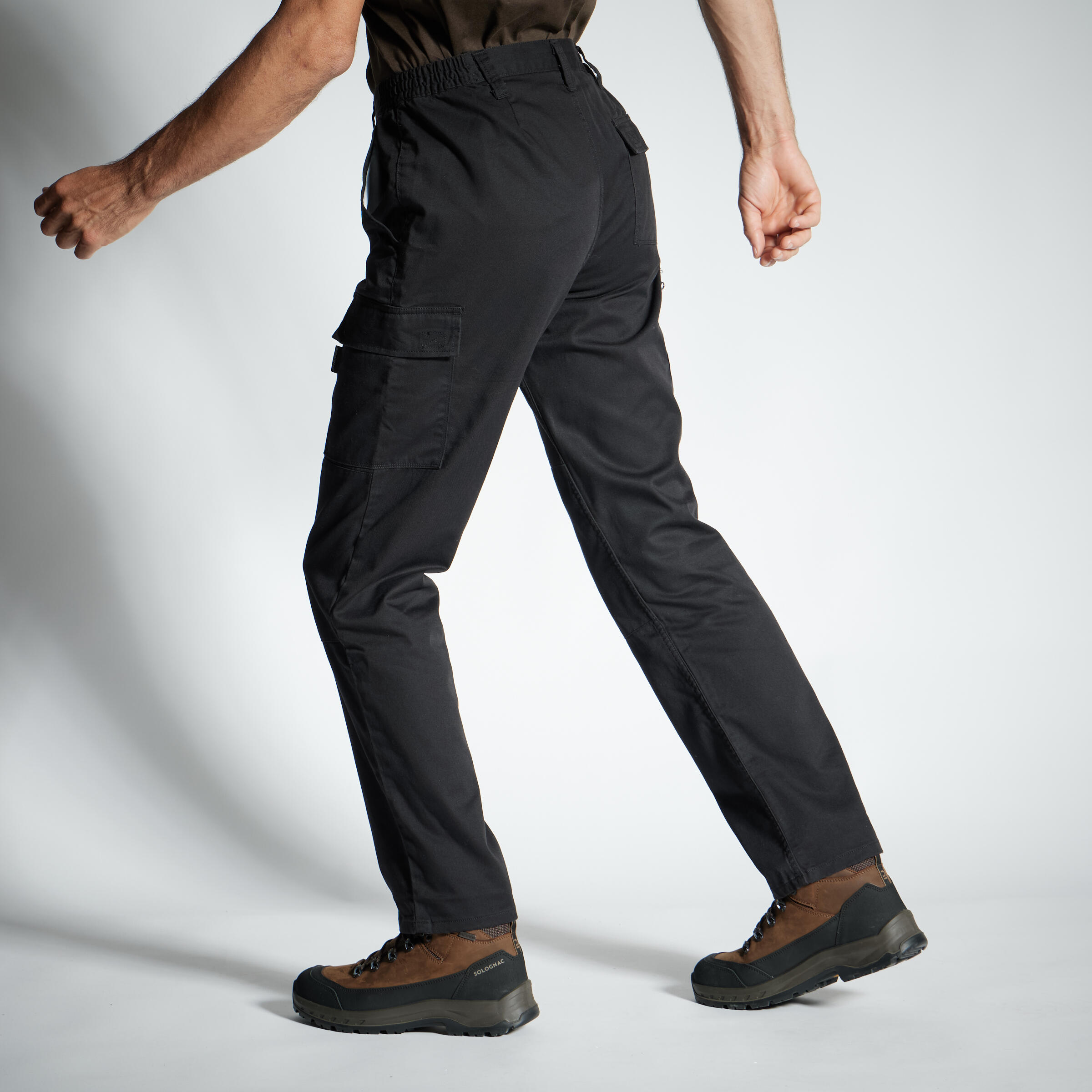 Pantalon cargo résistant - Steppe 300 noir - SOLOGNAC