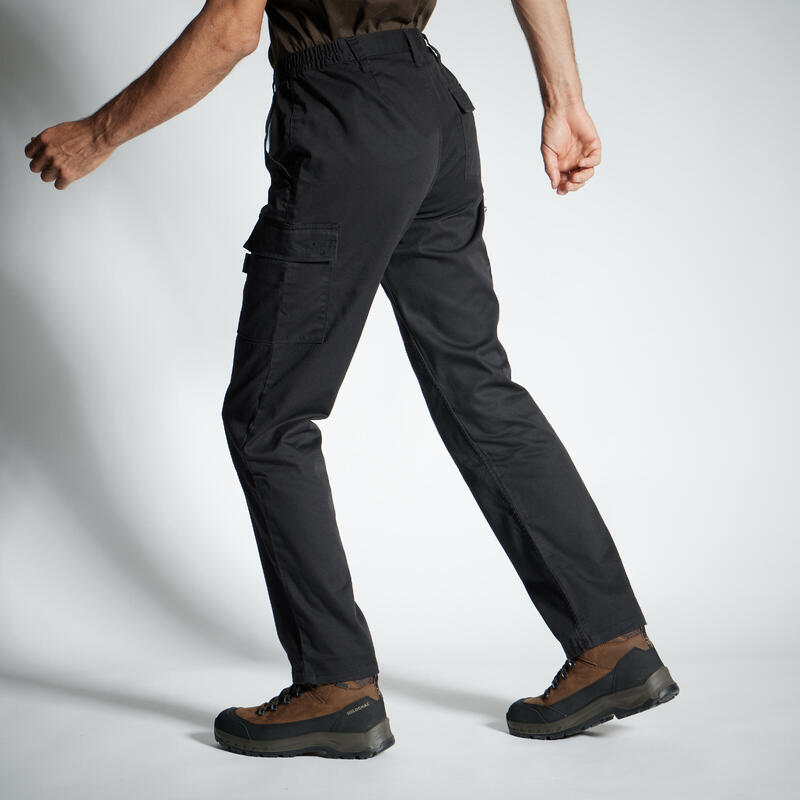 Pantalon Cargo Rezistent Stepă 300 Negru