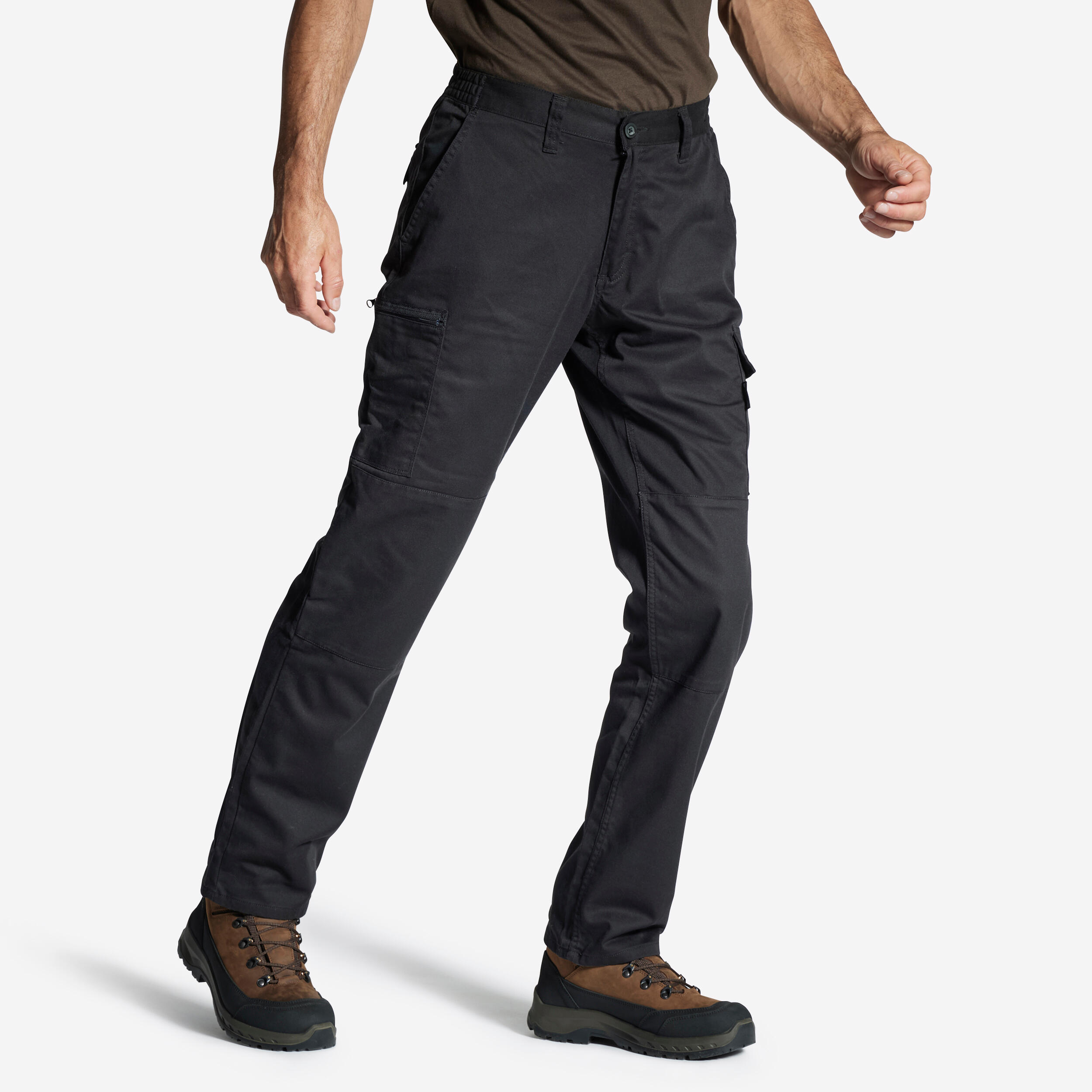 Pantalon cargo résistant - Steppe 300 noir - SOLOGNAC