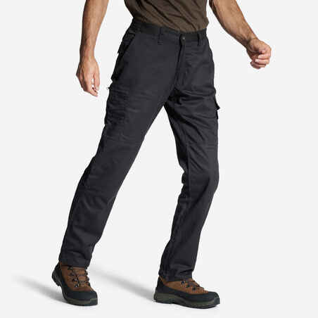 Črne trpežne lovske hlače STEPPE 300