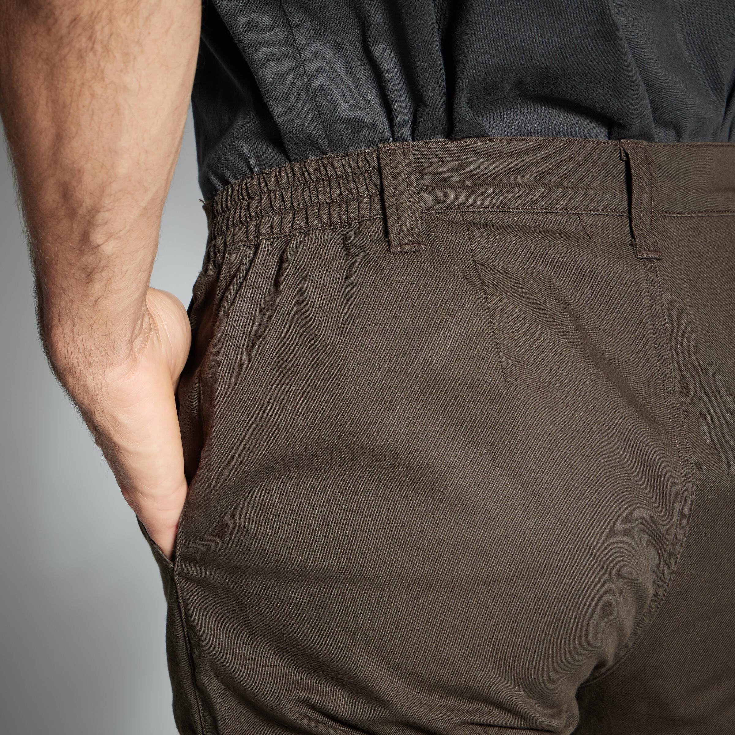 Jagdhose Steppe 300 Cargo strapazierfähig braun  18/26