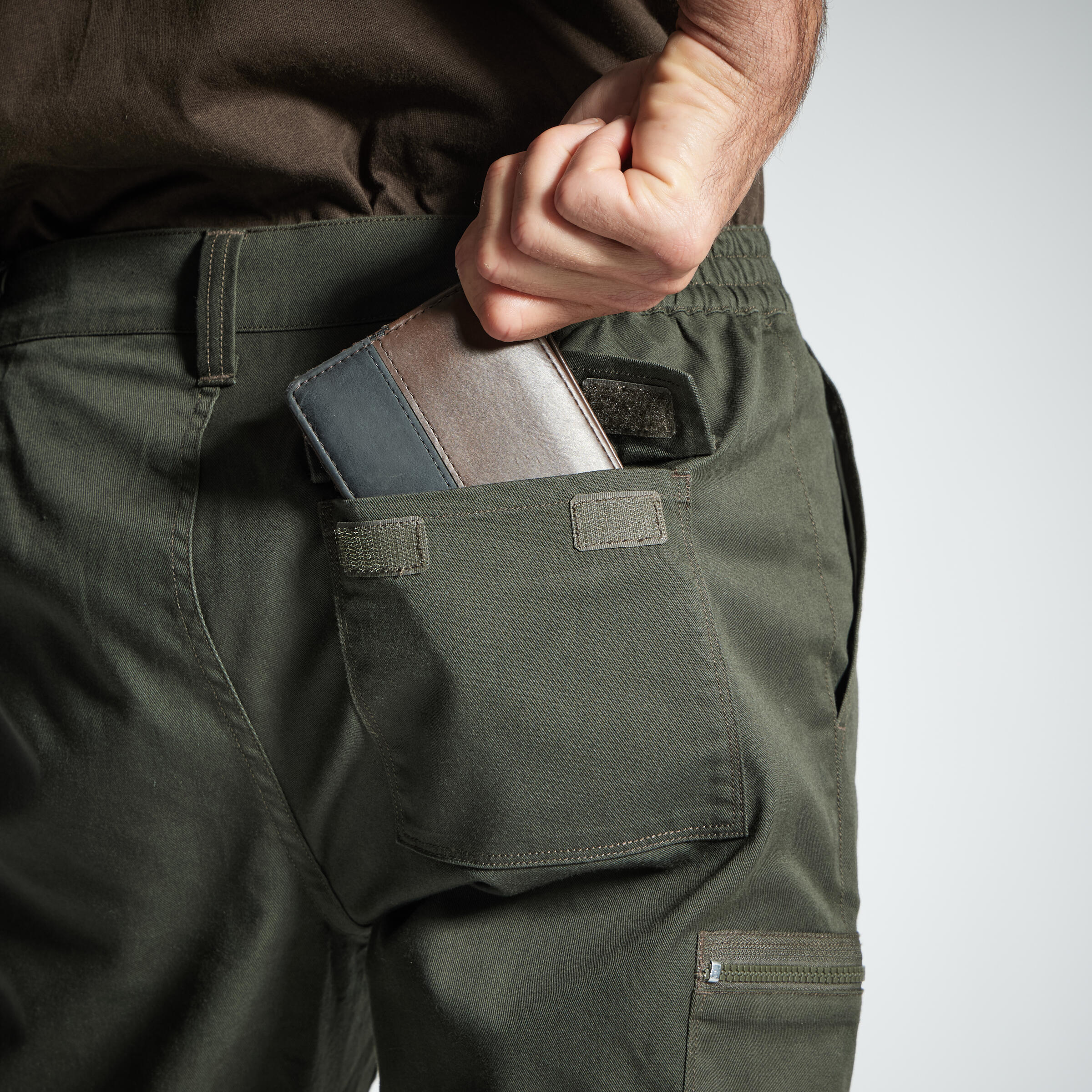 Pantalon cargo résistant steppe 300 vert 7/12