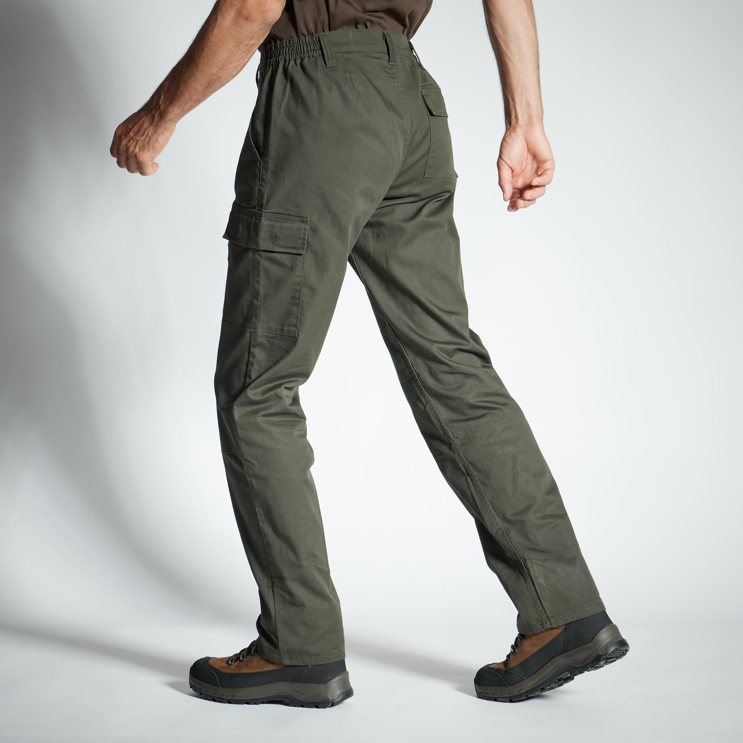 Resistant Cargo Trousers – Steppe 300 Green - SOLOGNAC