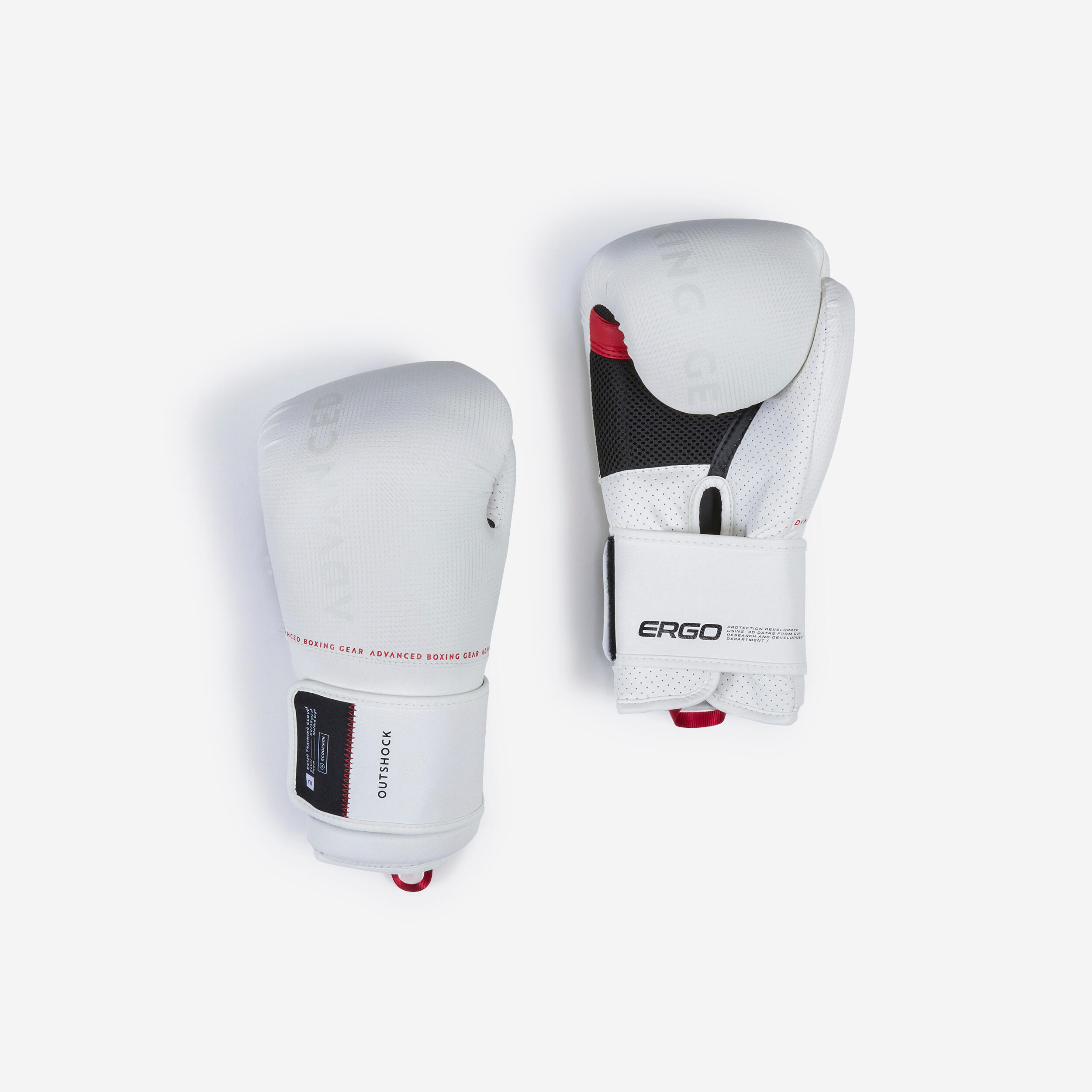 Outshock - Gants De Boxe 120 Ergonomiques Blancs - Gants De Boxe - Sports De Combats - Blanc - 10oz - Decathlon