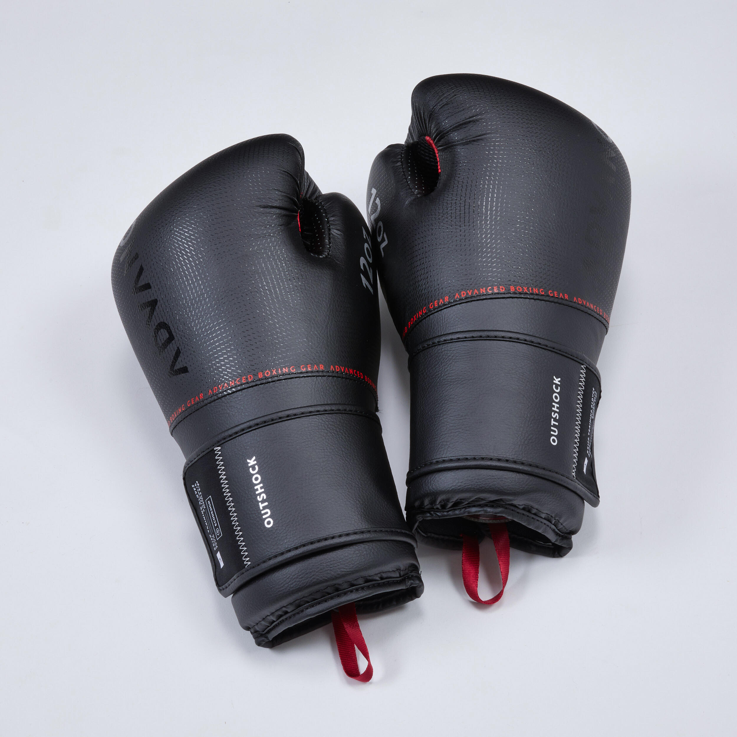 Ergonomic Boxing Gloves 120 Black smoked black Outshock Decathlon