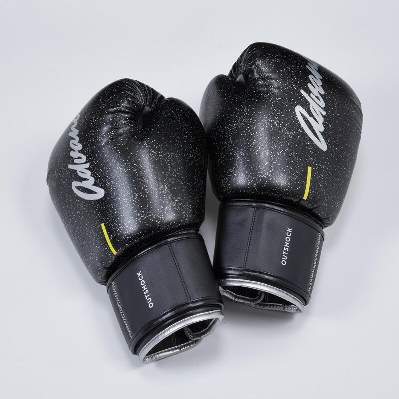 Mănuși de kick-boxing și muay-thai pentru nivel mediu, negru