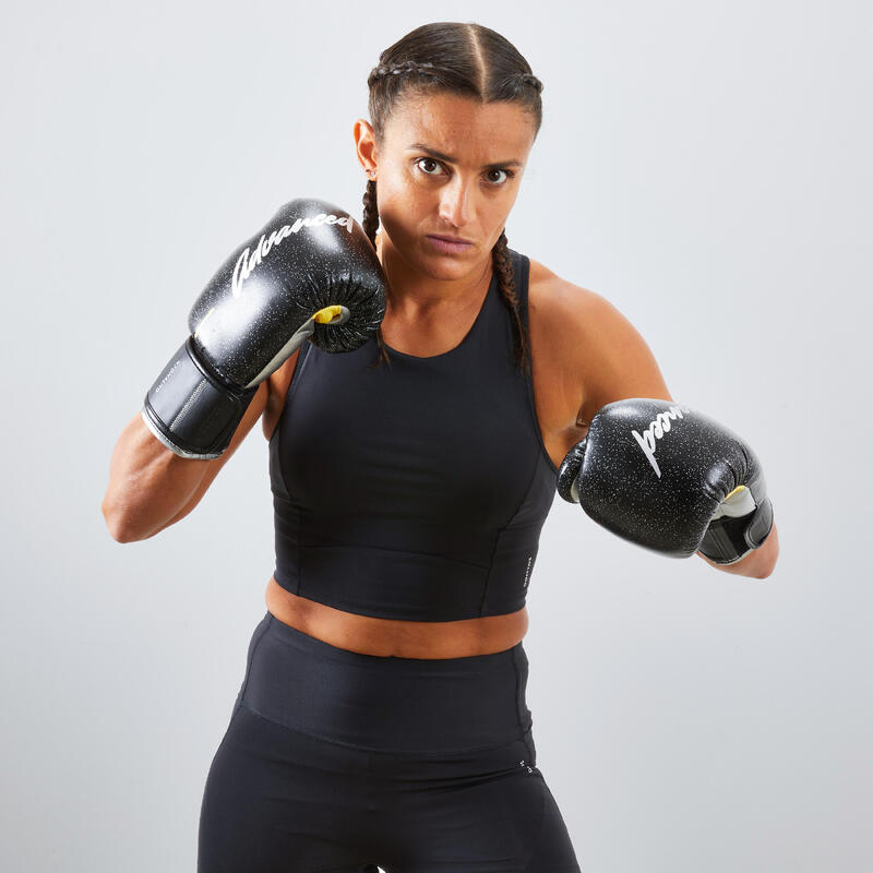 Kickboxing/Muay Thai Gloves 500 Black OUTSHOCK Decathlon