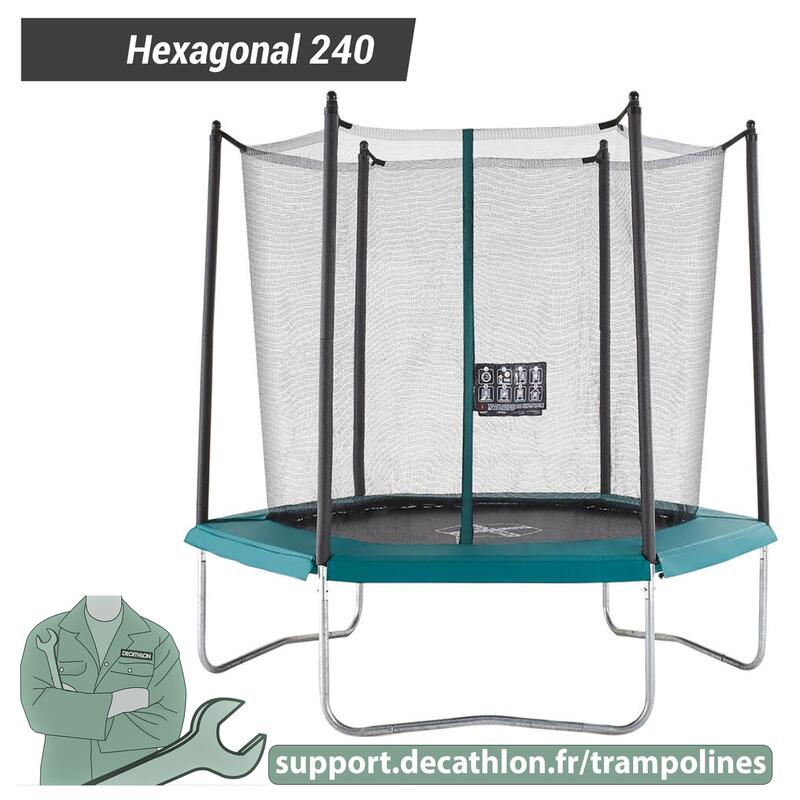Tube jonction pied bas, pièce détachée trampoline, Hexagonal 240 / Octogonal 300