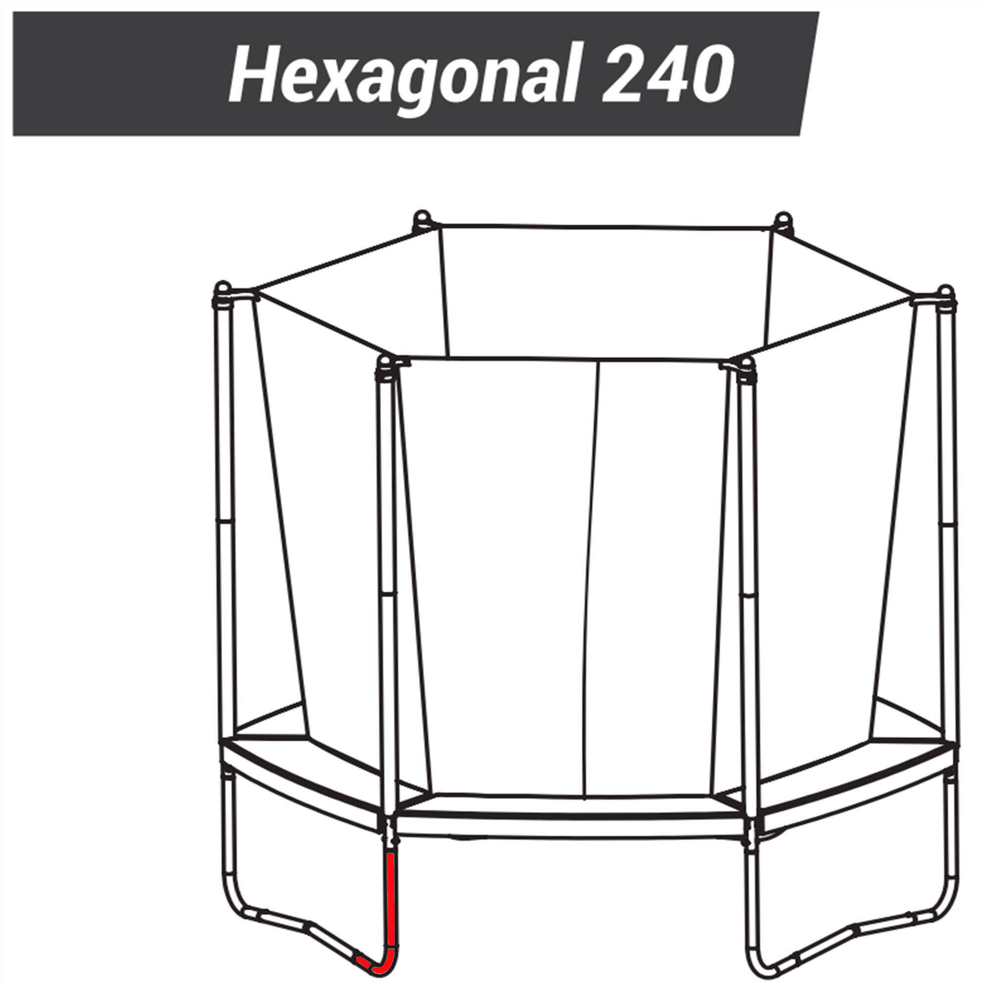 Right/Left L Leg - Spare Part for Hexagonal 240 Trampoline -  3