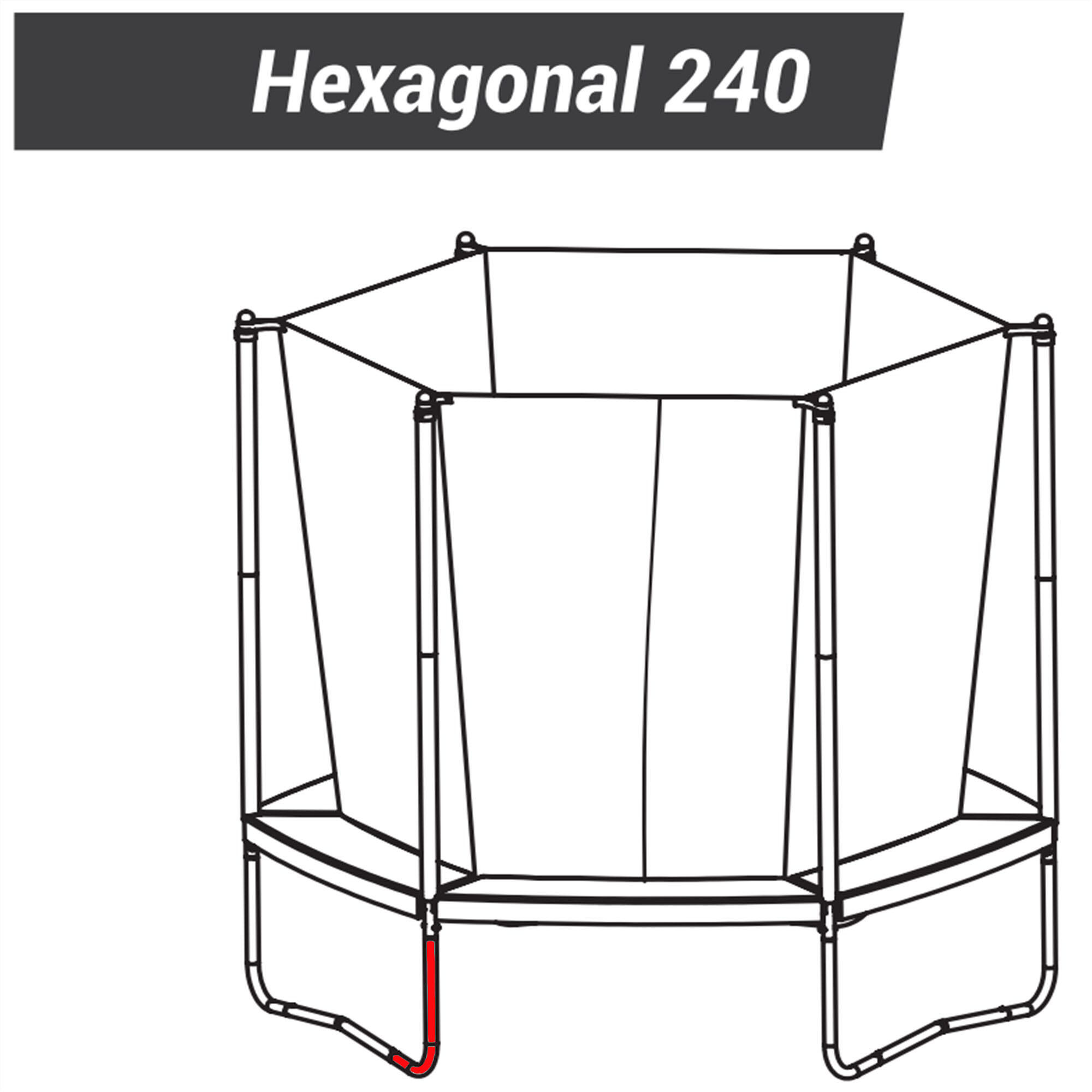 TRAMPOLINE HEXAGONAL 240 - L-shaped foot