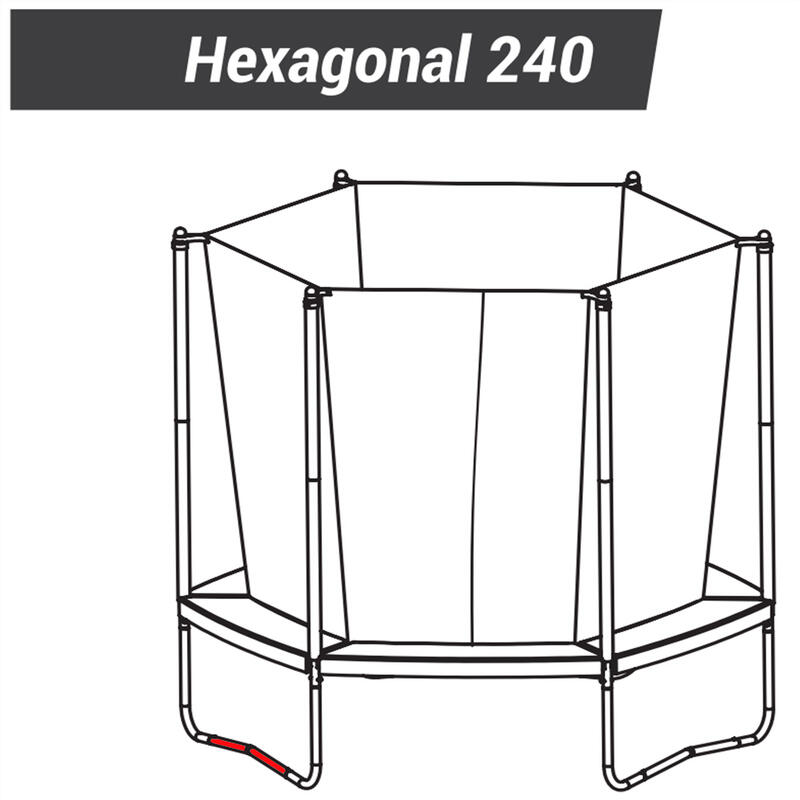 Tubo Pie V Cama Elástica Trampolín Hexagonal 240 y Octogonal 300 Domyos