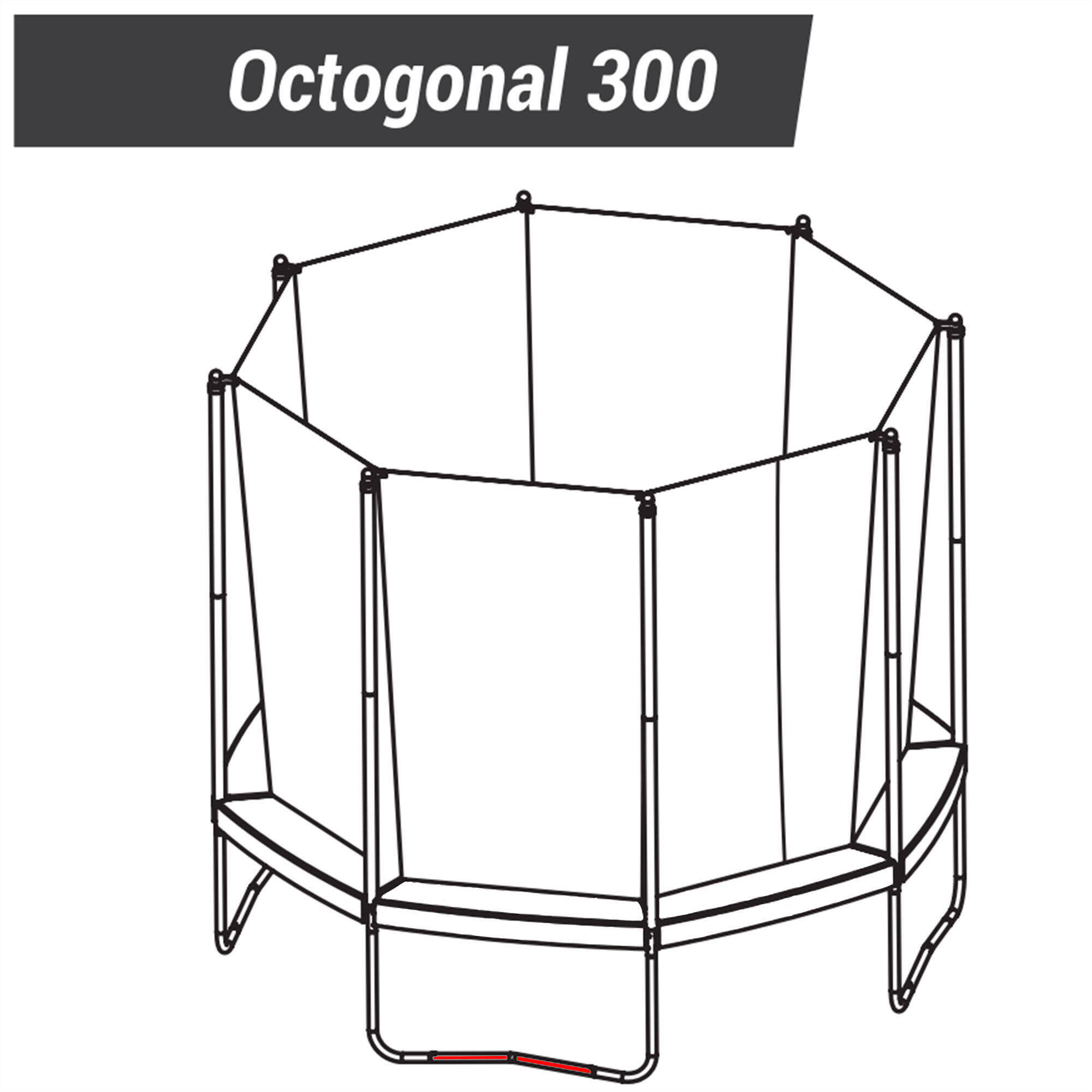 Low Foot Junction Tube, Spare Part for Trampoline, Hexagonal 240 / Octogonal 300 -  5
