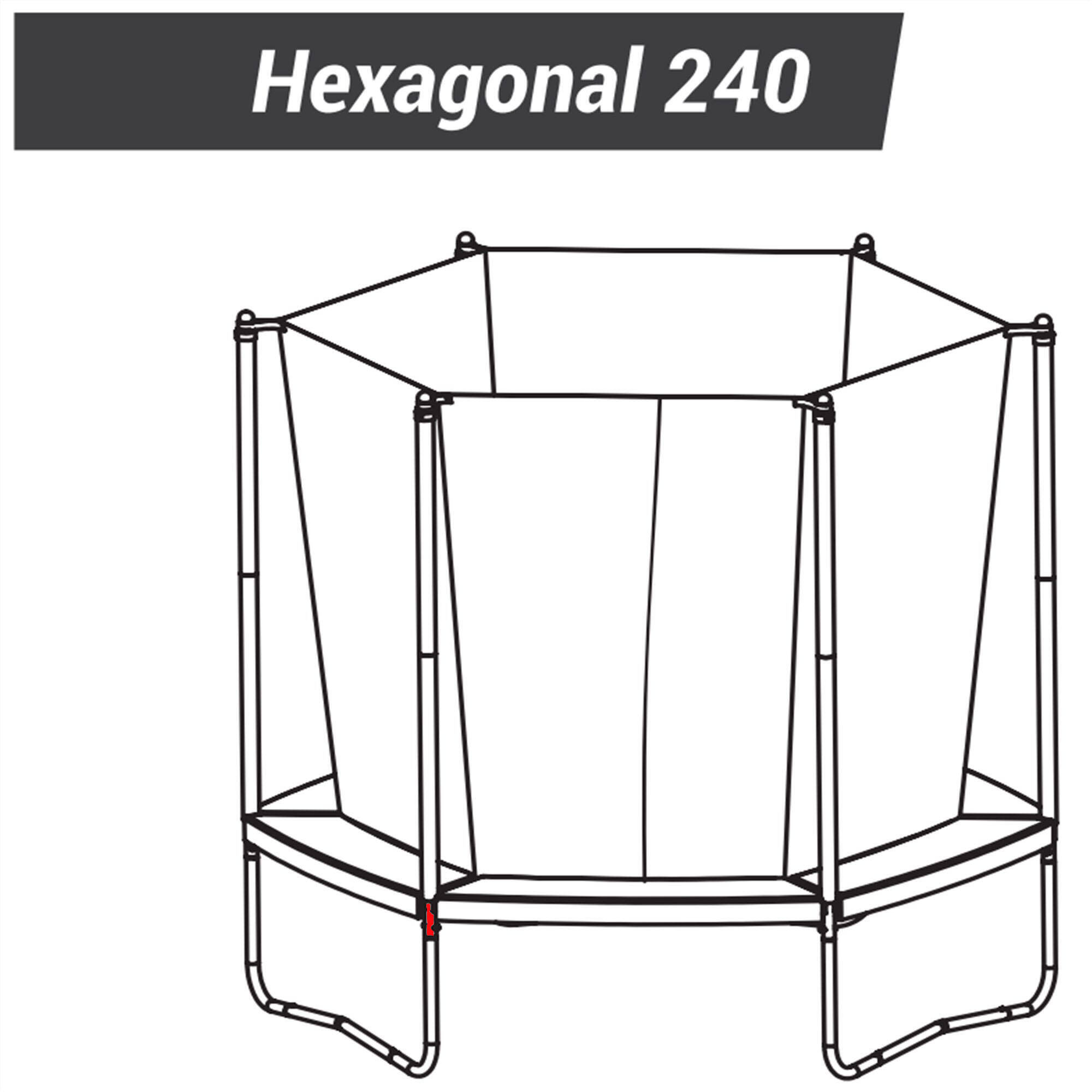 Post/Leg/Frame Junction - Spare Part for Hexagonal 240 Trampoline -  3