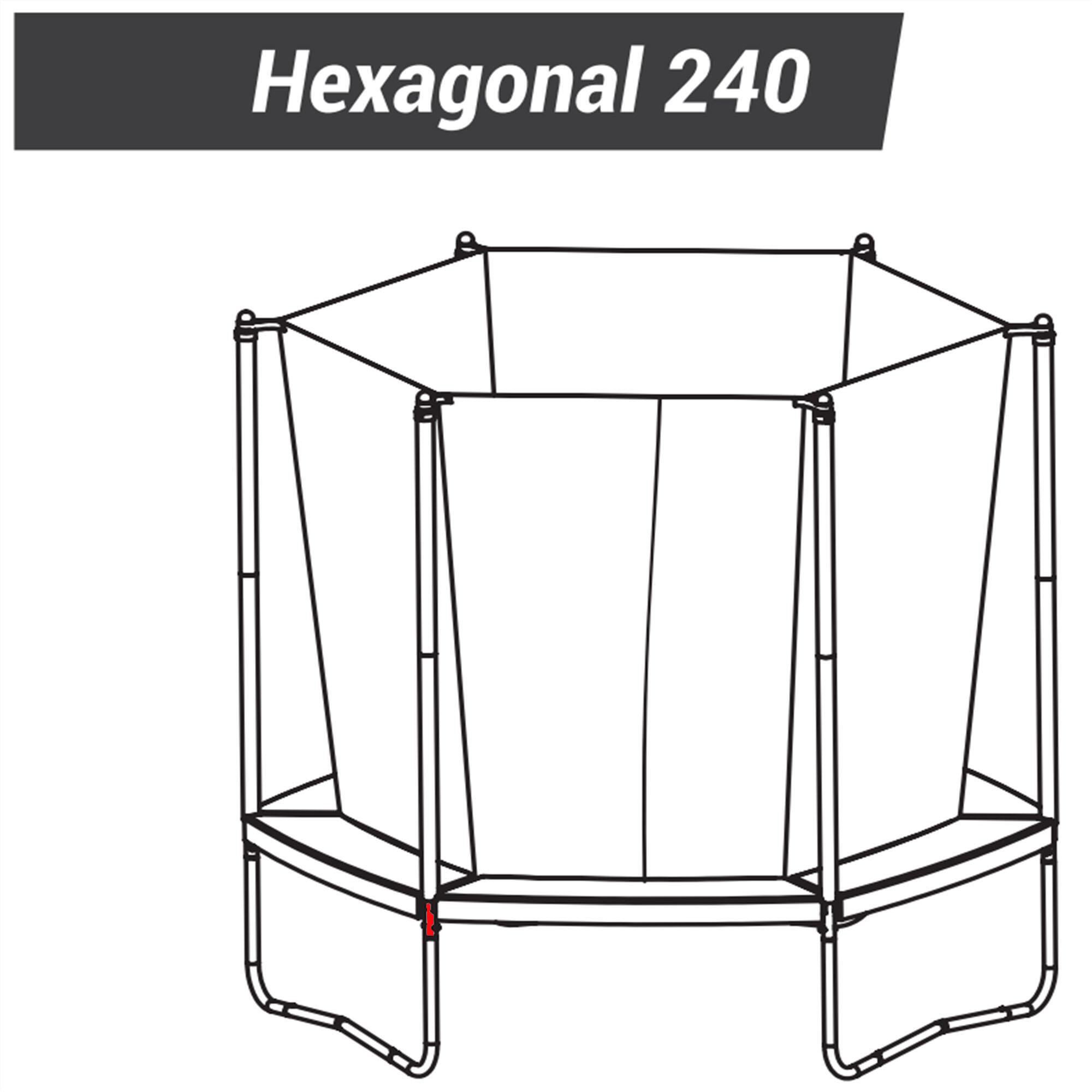Junção Poste/Pé/Quadro para Trampolim Hexagonal 240 (Peça de Substituição) 3/3