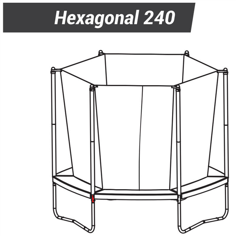 Paalverbinding ZESHOEKIGE TRAMPOLINE 240