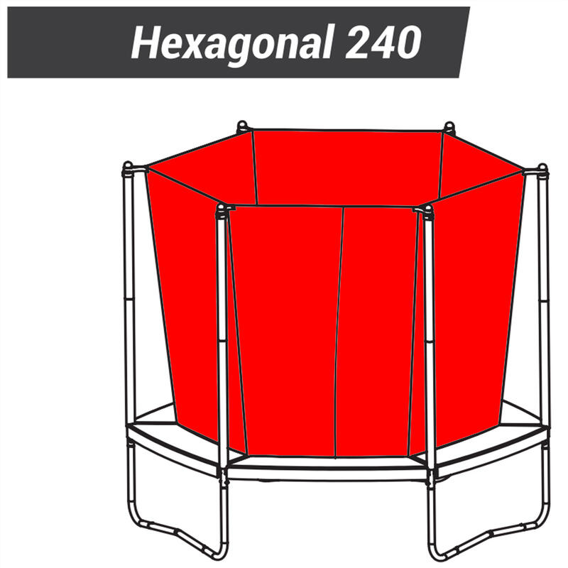 Red Protección Cama Elástica Trampolín Hexagonal 240 Domyos