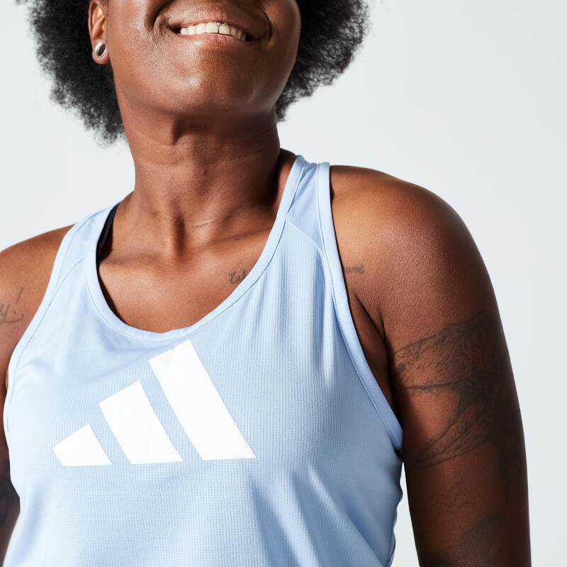 Tanktop Damen Fitness Cardio - Adidas blau