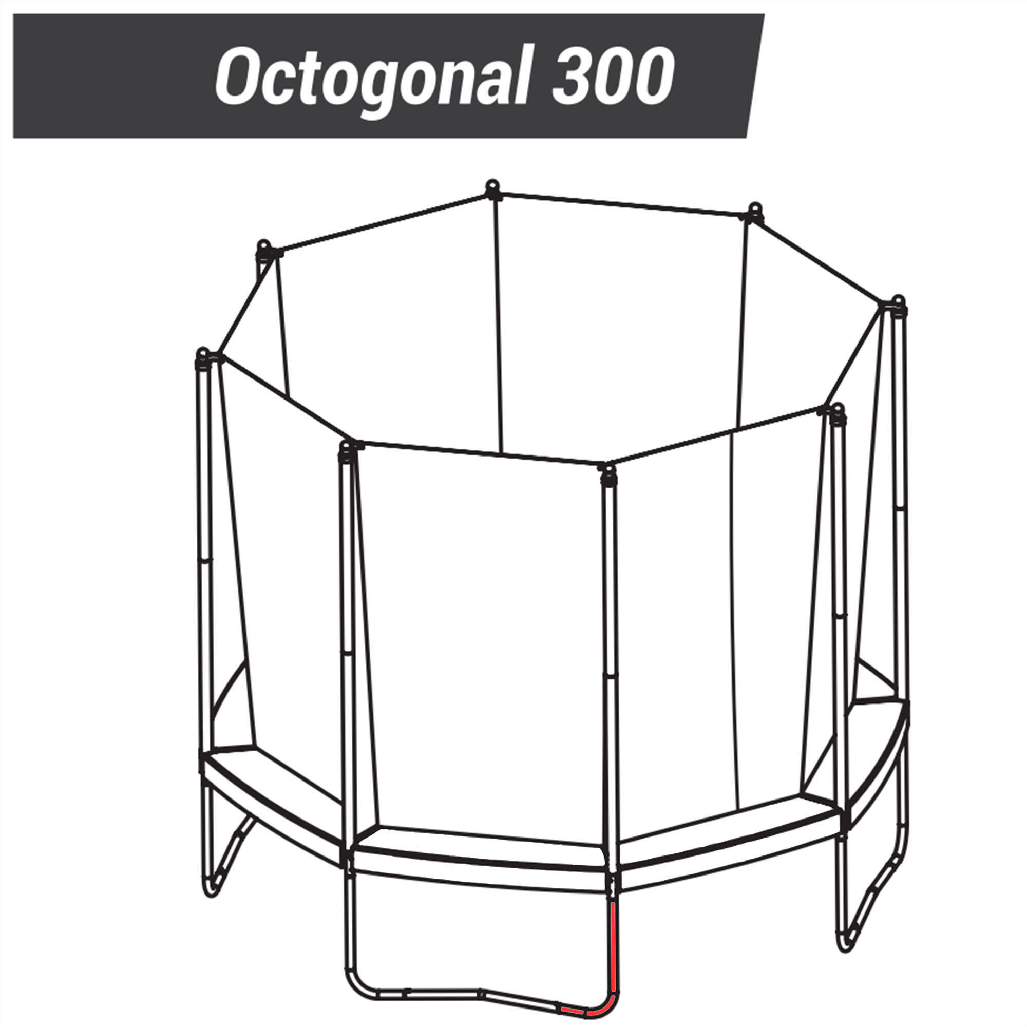Pied en "L", pièce détachée trampoline, Octogonal 300 3/3