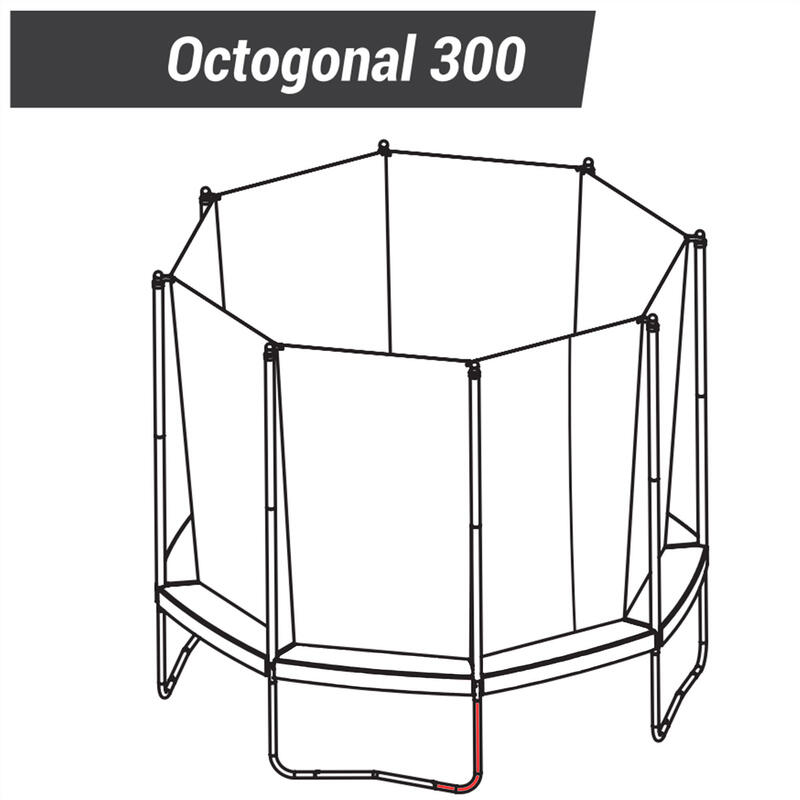 Cama elástica octogonal 300cm hasta 130kg con red de seguridad - Decathlon