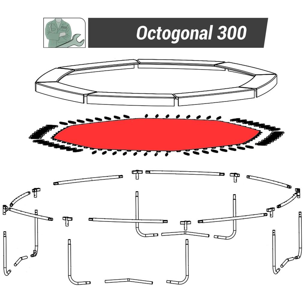 Trampoline Octagonal 300 - Jumping Mat