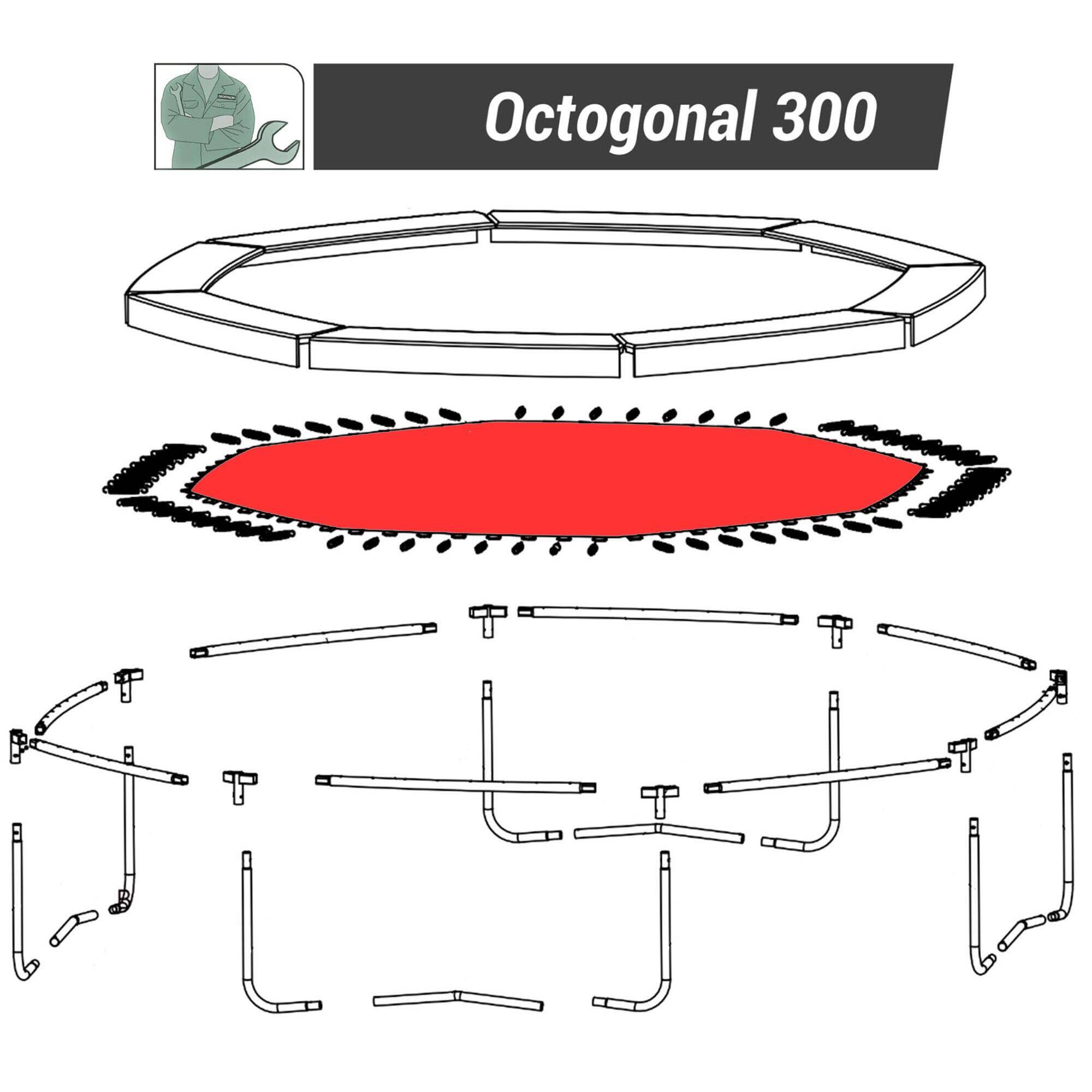 Jumping Surface for 64 Springs - Spare Part for Octogonal 300 Trampoline -  2