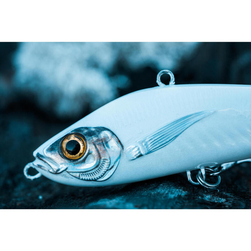 Minnow pesca in mare con artificiali AJIVIB 100 US bianco