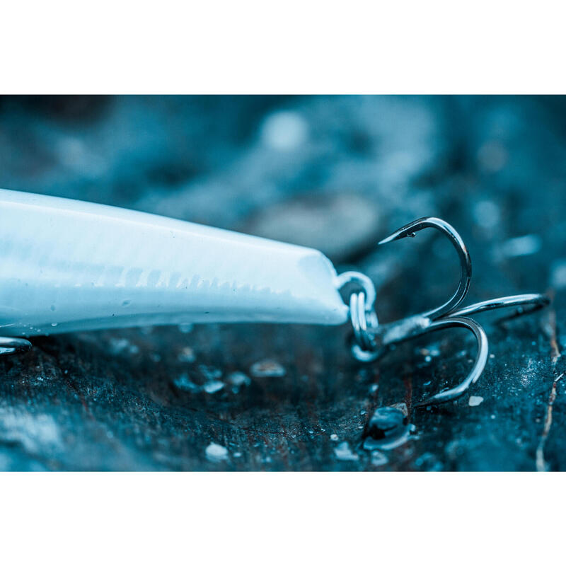 Amostra Jerkbait para Pesca com Amostra no Mar MUJET 90 US BRANCO