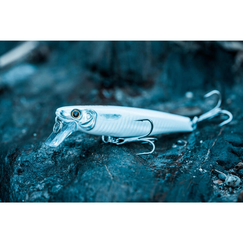 Amostra Jerkbait para Pesca com Amostra no Mar MUJET 90 US BRANCO