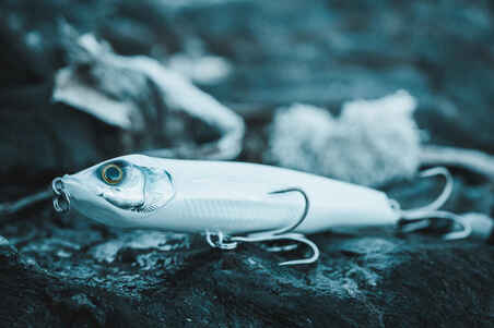 Ilgasis vobleris jūrinei žvejybai „Exofly 130F“, balta